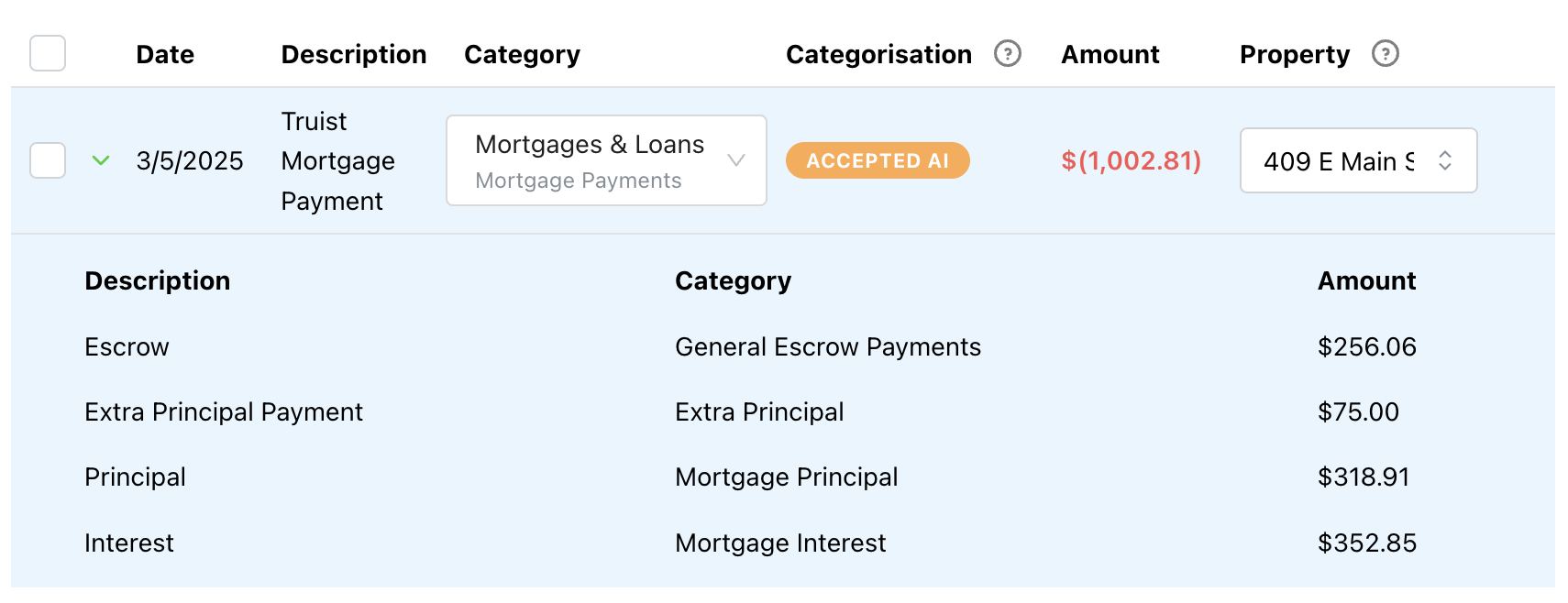 Mortgage Breakdown UI